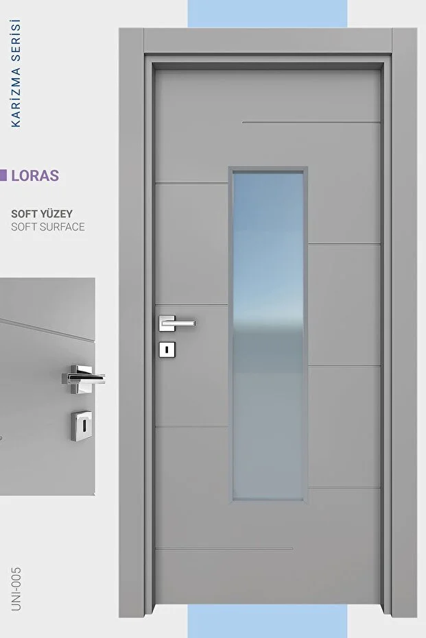 MELAMİN KARİZMA LORAS BEŞ CAMLI ODA KAPISI, 76/204/9-13 CM